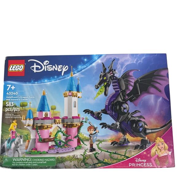 LEGO 43240 NIB Maleficent's Dragon Form and Aurora's Castle 583 pcs Ages 7+ - Picture 2 of 5